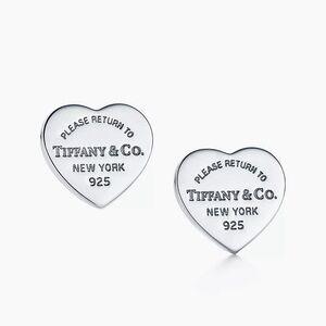 Heart Tag Stud Earrings